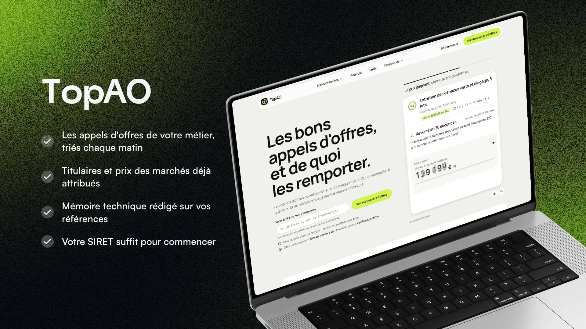 TopAO - Veille et réponse aux appels d'offres, screenshot