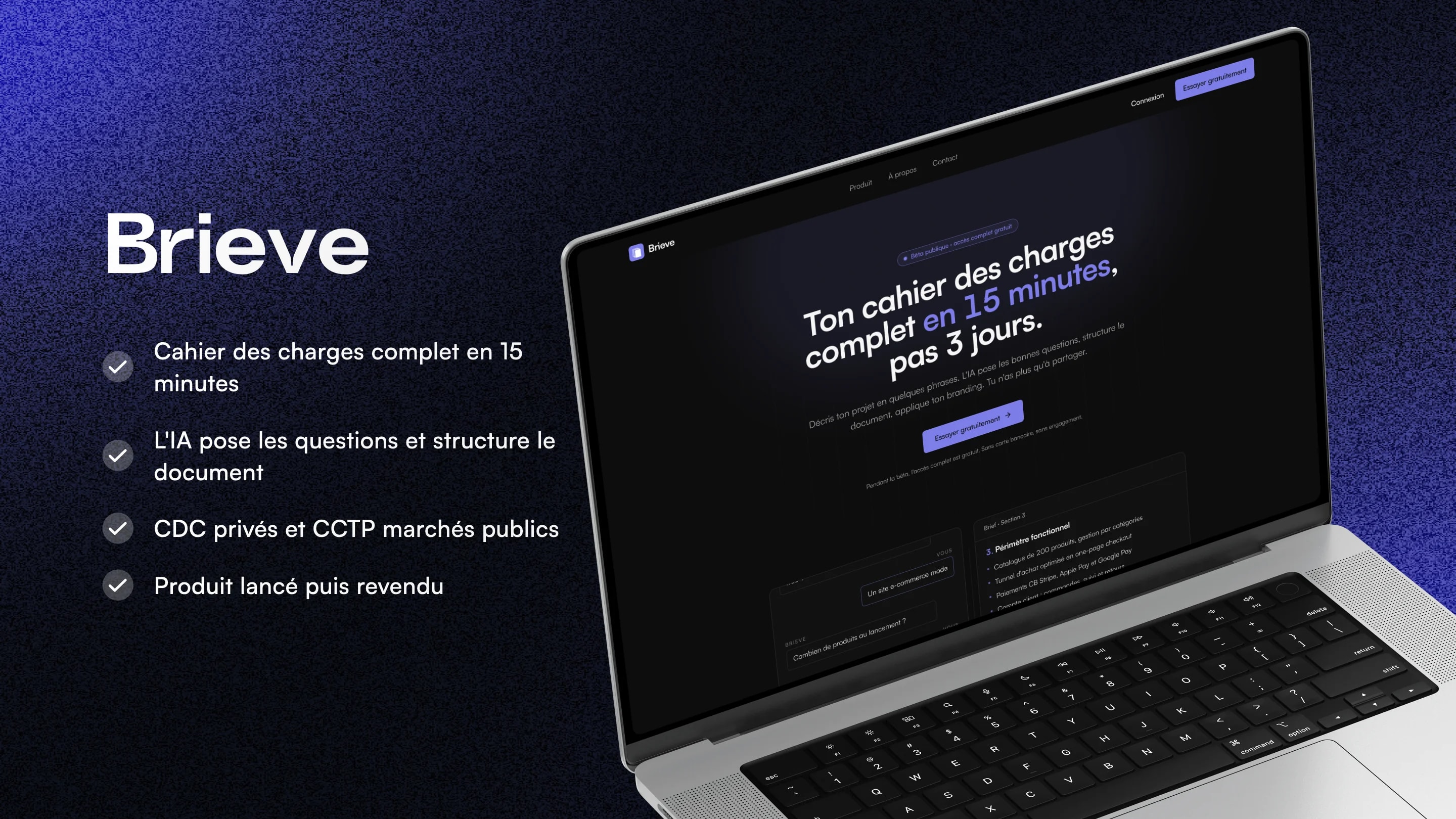 Brieve - Cahiers des charges par IA