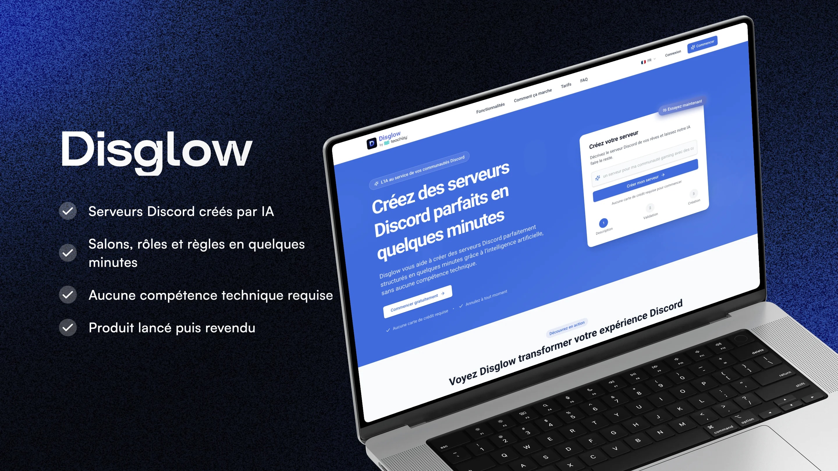 Disglow - Serveurs Discord par IA
