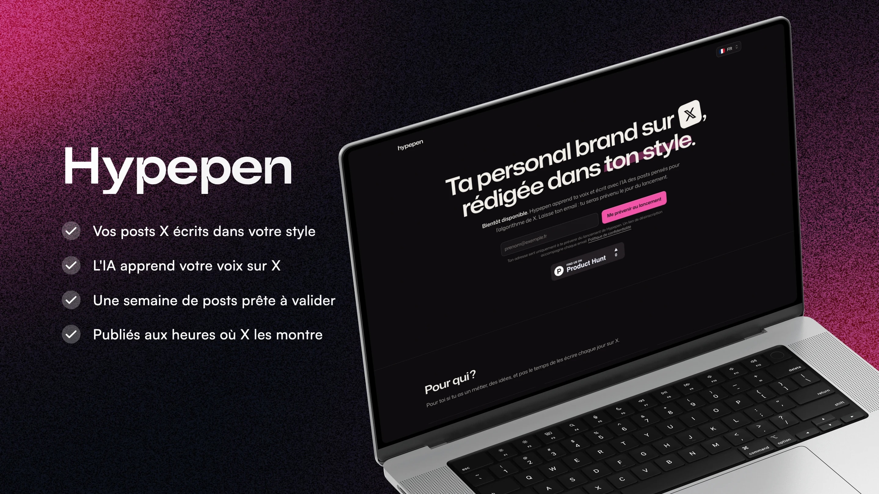 Hypepen - Personal brand sur X avec l'IA