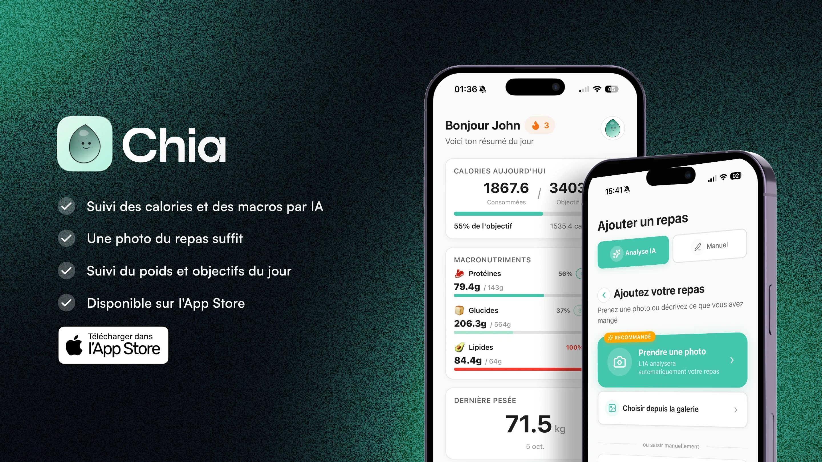 Chia - Suivi nutrition par IA
